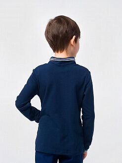 Футболка-поло с длинным рукавом для мальчика SMIL темно-синяя 114796 - размеры
