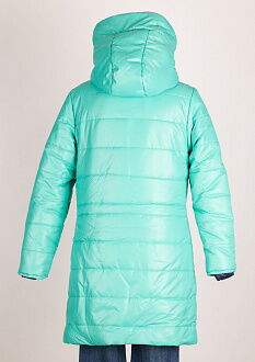 Пальто зимнее для девочки Одягайко бирюза 2503 - фотография