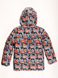 Куртка зимняя для мальчика Одягайко Абстракт оранжевая 20093 - размеры