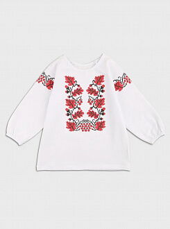 Вышиванка для девочки Фламинго Калина белая с красным 337-417  - цена