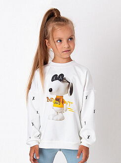 Свитшот для девочки Mevis Snoopy молочный 3954-01 - цена