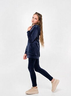 Велюровый костюм для девочки SMIL темно-синий 117313 - картинка