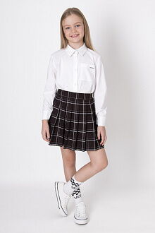 Рубашка коттоновая для девочки Mevis белая 4959-01 - фото