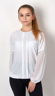 Блузка нарядная для девочки Mevis белая 2768-01 - цена