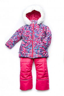 Комбинезон зимний для девочки (куртка+штаны) Модный карапуз Art Pink розовый  - фото