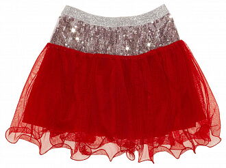 Нарядная юбка для девочки Пайетки красная 128 - цена