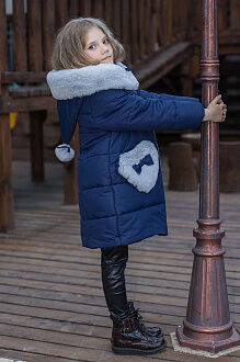 Куртка зимняя для девочки SUZIE Тинки темно-синяя ПТ-44711 - фото