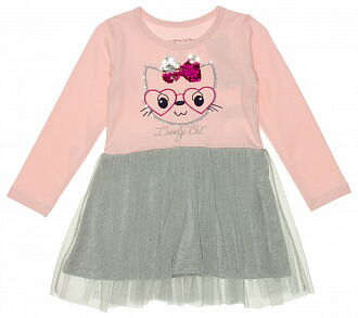 Платье для девочки Breeze Lovely cat розовое 14046 - цена