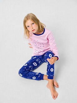 Пижама со светящимся рисунком для девочки Smil розовая 104800 - размеры
