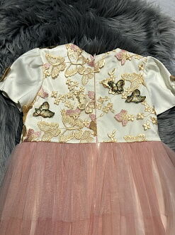 Нарядное платье для девочки Mevis кремовое 3068-01 - размеры