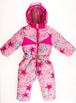 Комбинезон зимний сдельный для девочки Одягайко Звезды розовый 3186О - цена