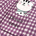 Трикотажное платье для девочки Mevis Котик фиолетовое 3636-02 - фотография