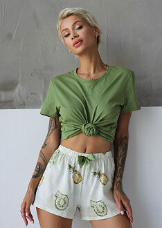 Пижама женская Leinle Pineapple фисташковая 1553-12007 - фото