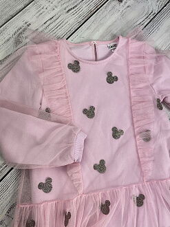 Нарядное платье для девочки Mevis Микки розовое 4054-01 - фотография