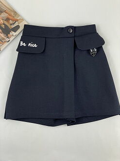 Юбка-шорты для девочки Mevis синяя 4110-01 - цена