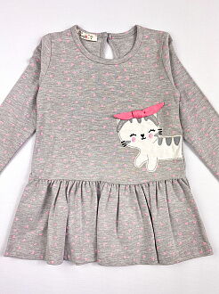 Платье для девочки Barmy Кошечка-модняшка серое 0644 - цена
