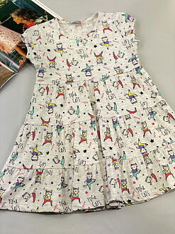 Летнее платье для девочки PATY KIDS Фитнескошки серое 51326 - цена