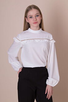Блузка для девочки Mevis молочная 4859-01 - цена