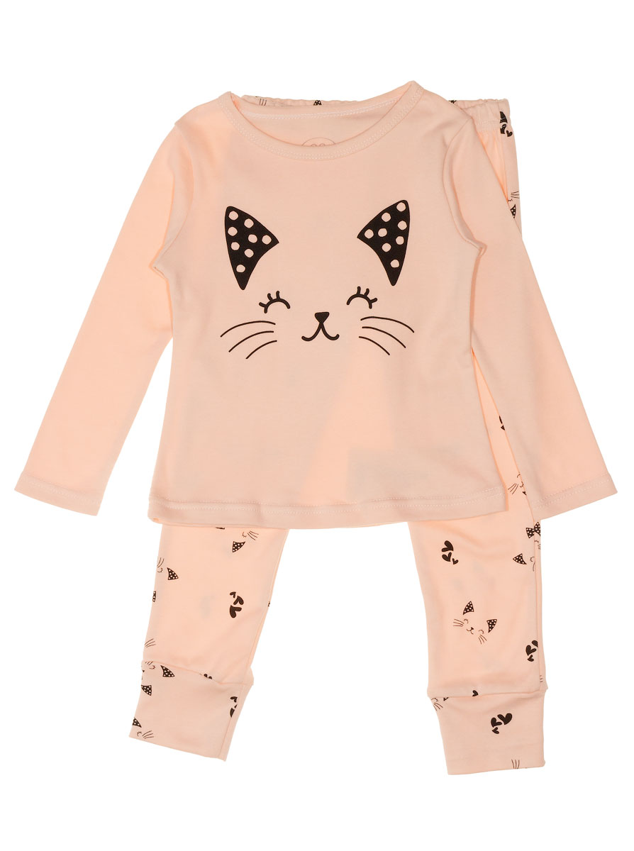 Пижама для девочки Фламинго Кошечка персиковая 245-222 - ціна
