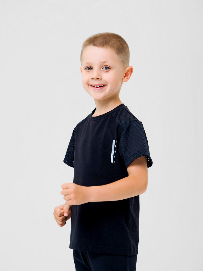 Спортивна футболка для хлопчика SMIL чорна 110605/110606 - фото