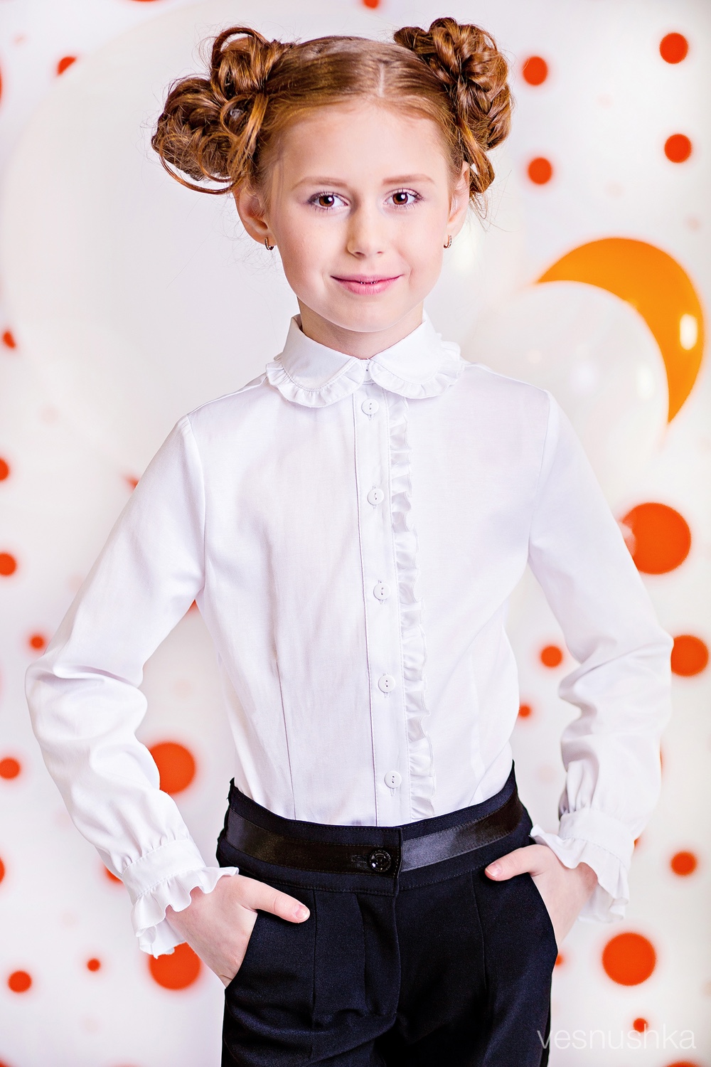Блузка школьная Веснушка белая 3049-1 - ціна
