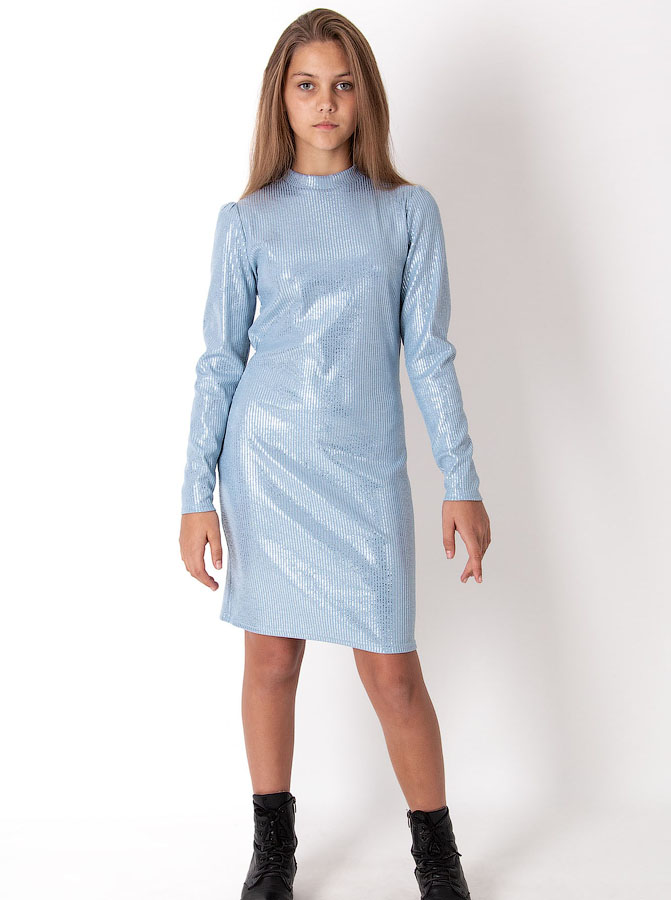 Трикотажне плаття для дівчинки Mevis блакитне 4063-03 - ціна