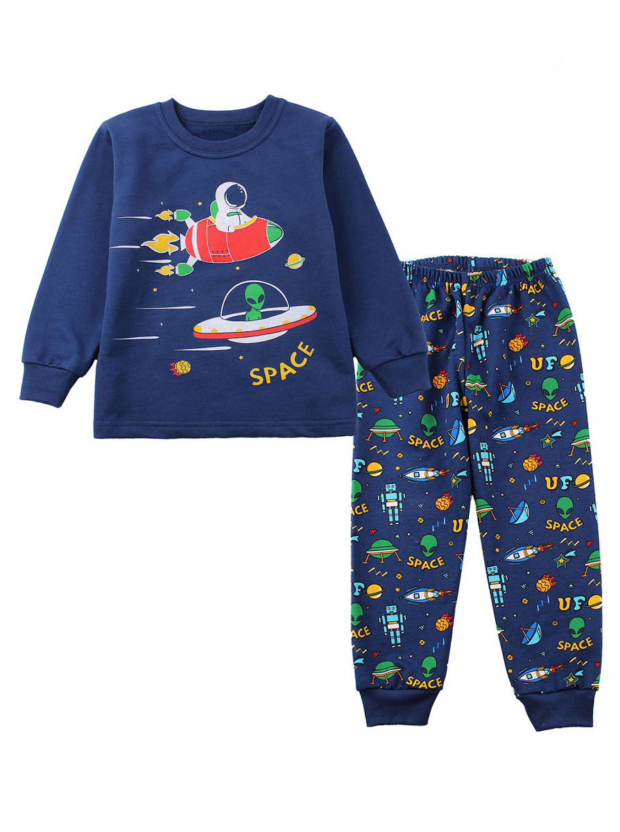 Утеплення піжама для хлопчика Фламінго Space темно-синя 329-328 - ціна
