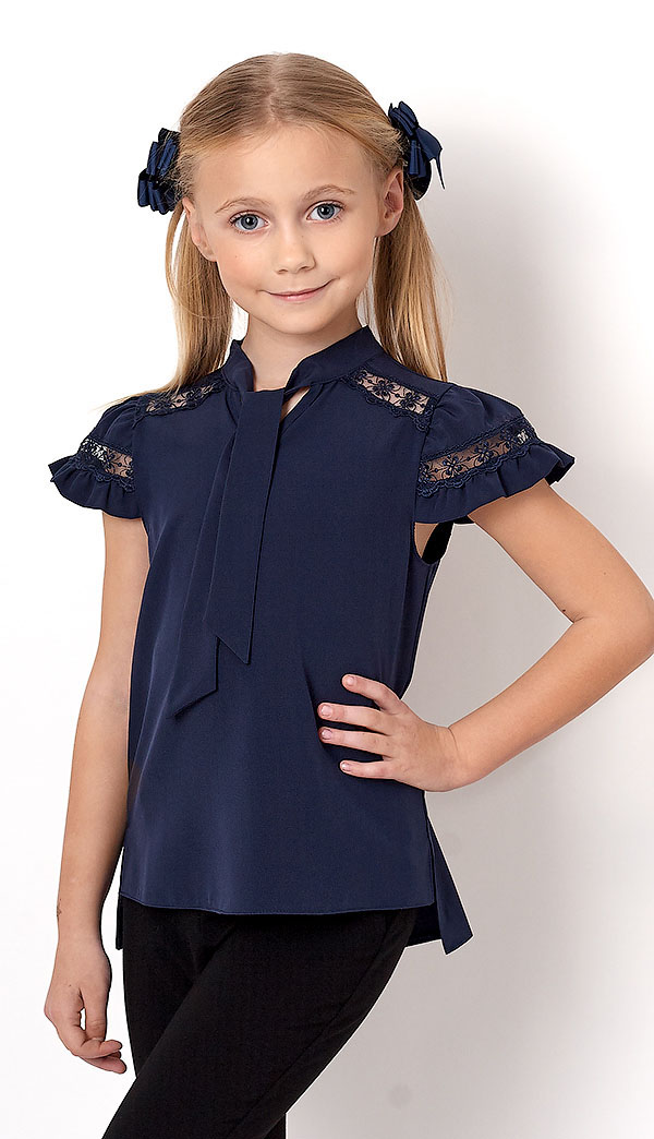 Ошатна блузка для дівчинки Mevis синя 2715-03 - ціна