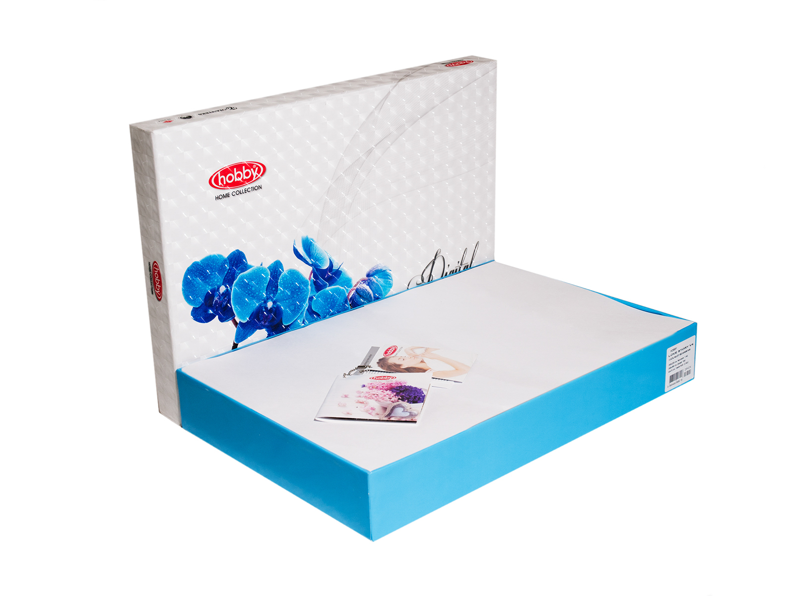 Комплект постельного белья HOBBY 3D Poplin Cristina голубой 200*220 - світлина