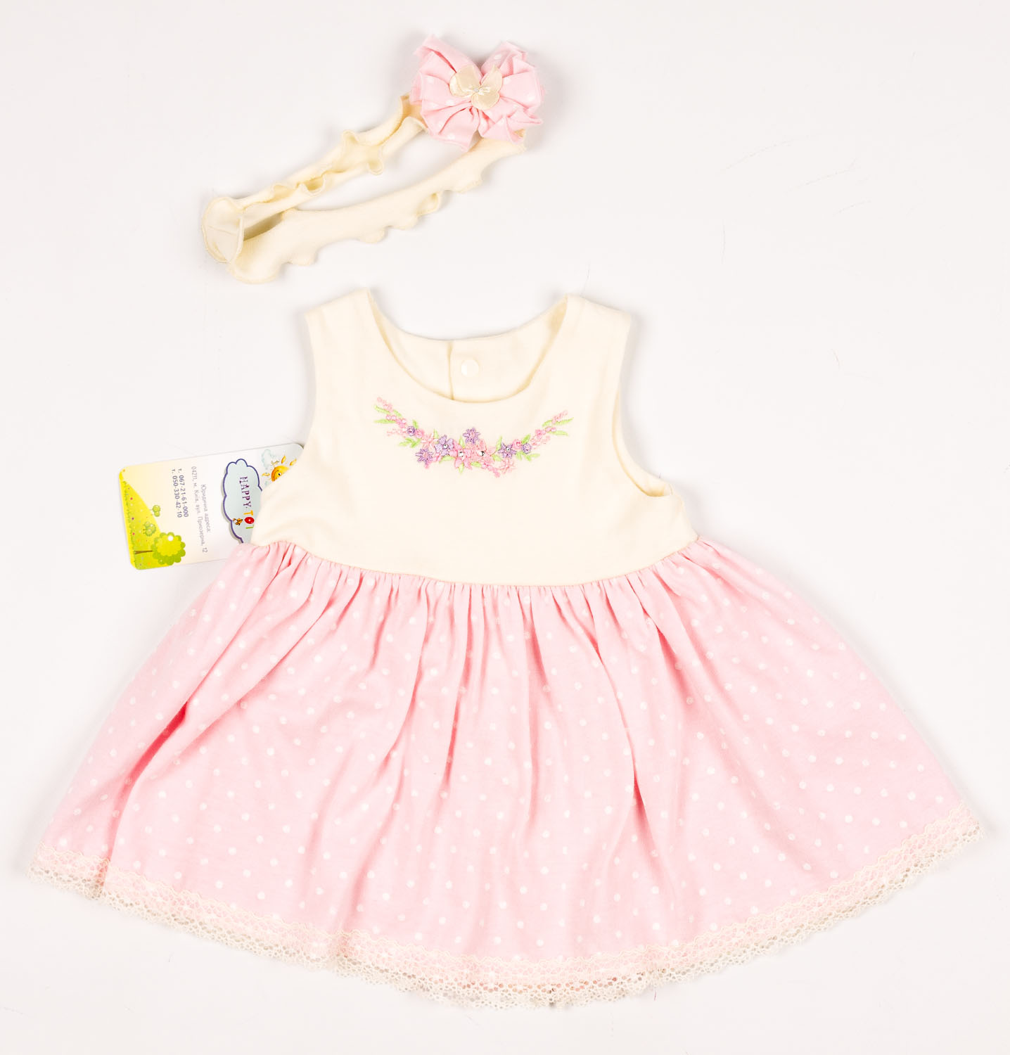 Платье+повязка для девочки  HappyTOT Букетик розовое 721 - ціна