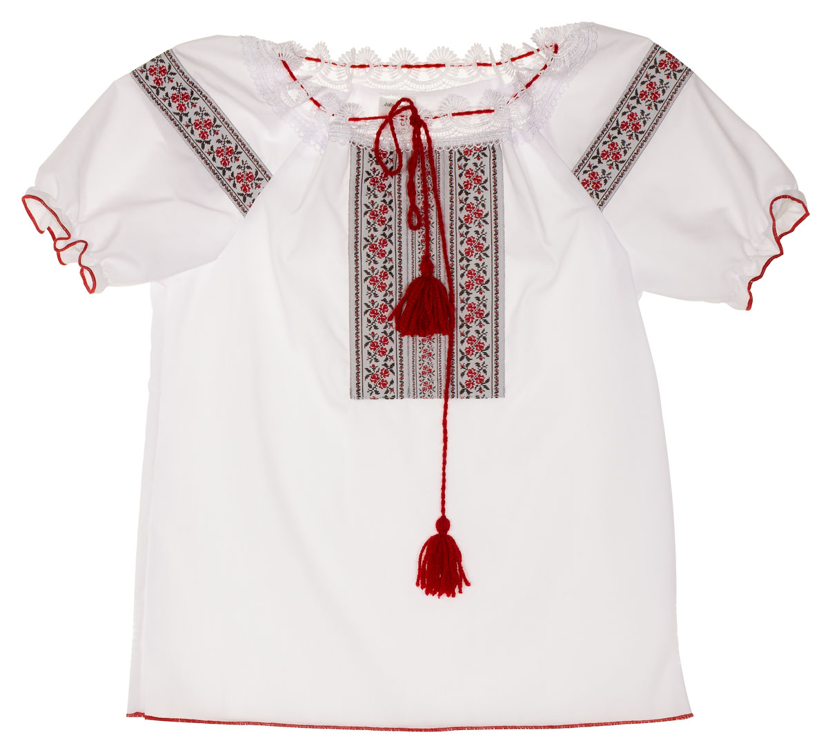 Вышиванка с коротким рукавом для девочки Jula kids белая 190634 - ціна