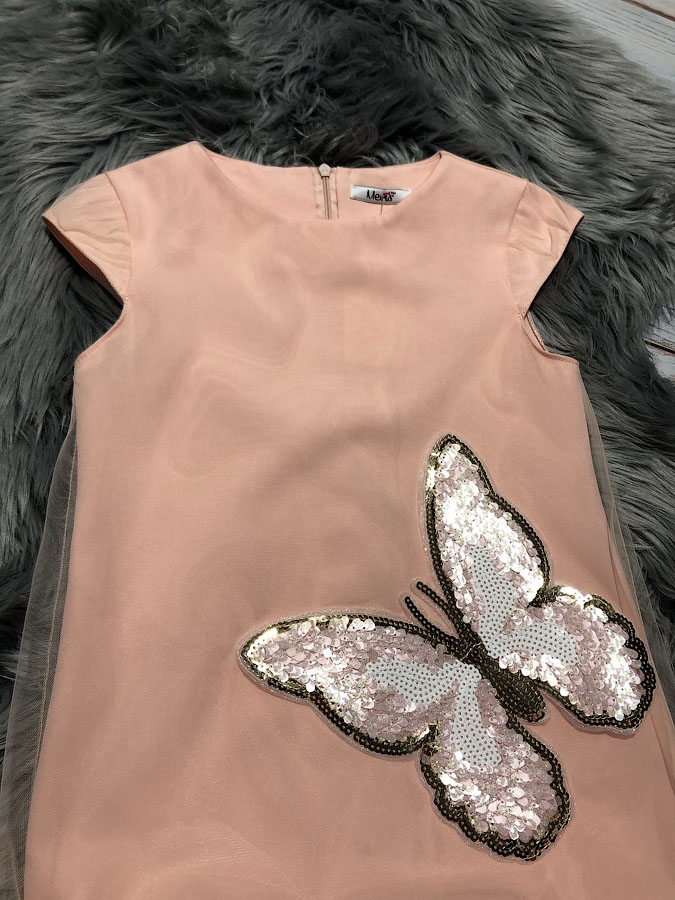 Нарядне плаття для дівчинки Mevis персикове 2937-01 - фото