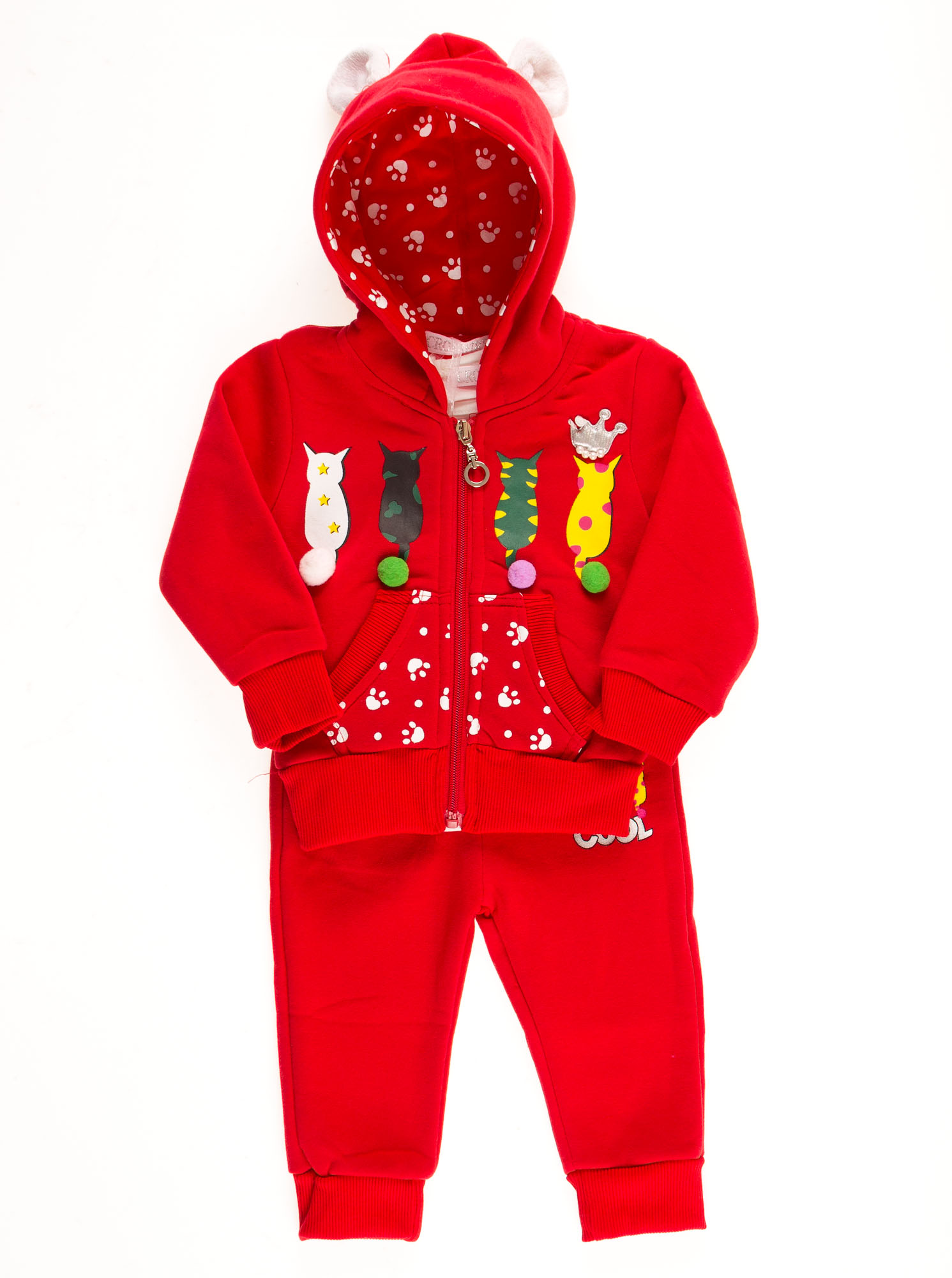 Утеплений спортивний костюм для дівчинки Угорщина червоний +1141 - ціна