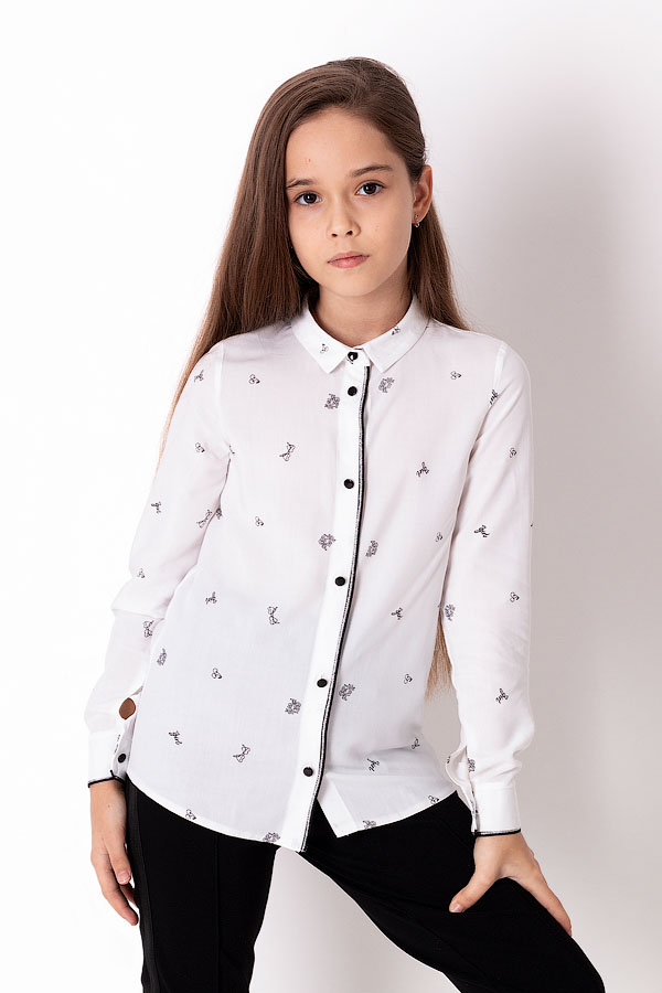 Блузка для дівчинки Mevis біла 3690-01 - ціна