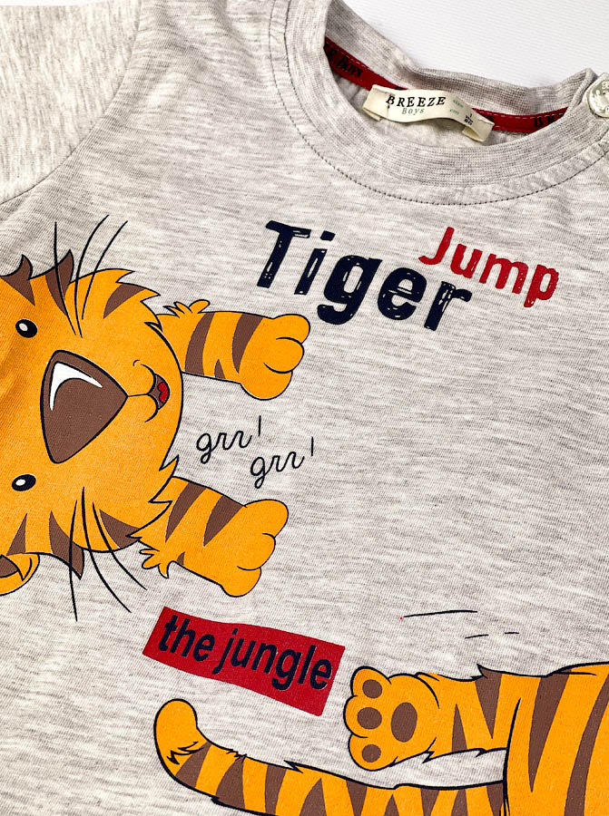 Комплект футболка і шорти для хлопчика Breeze Tiger сірий 14379 - купити