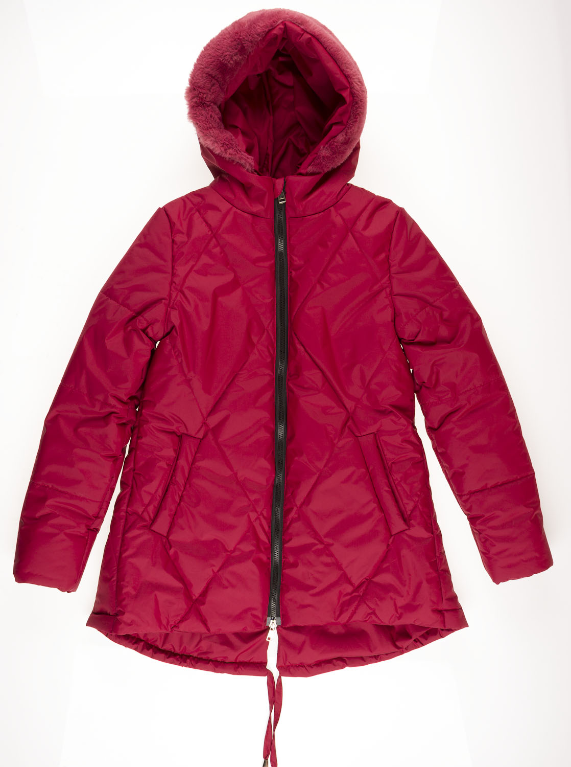 Куртка удлиненная для девочки ОДЯГАЙКО бордо 22101 - ціна