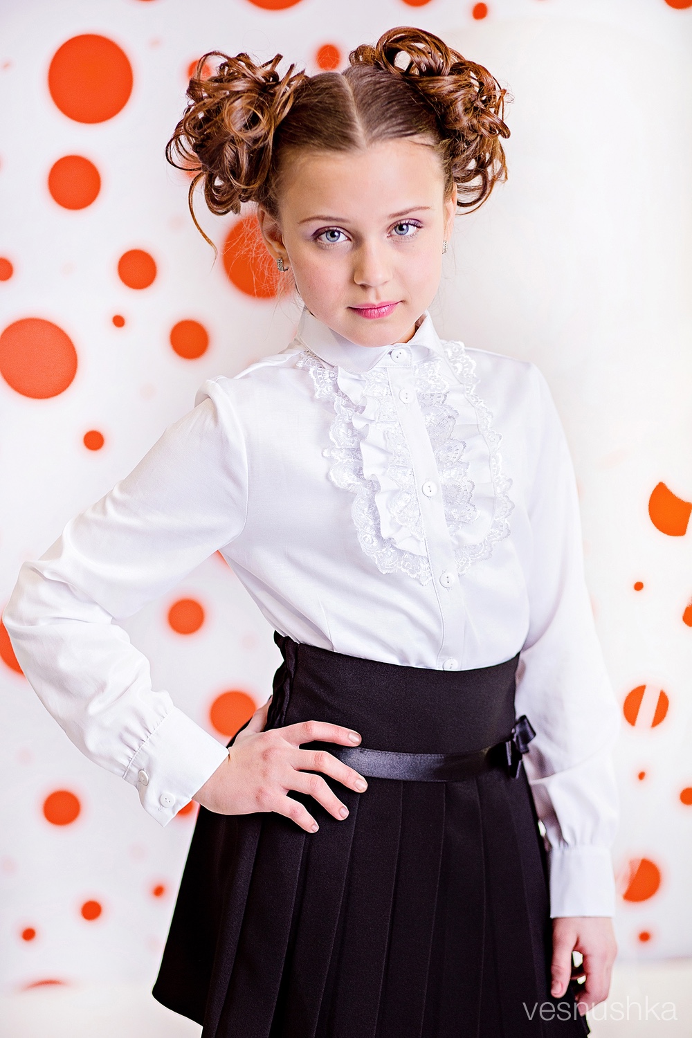 Блузка школьная Веснушка белая 3048-1 - ціна