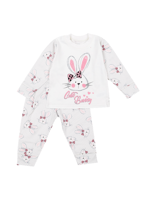 Пижама для девочки Фламинго Зайка молочная 613-222 - цена