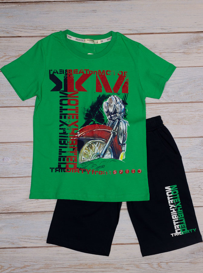 Комплект футболка и шорты для мальчика Breeze зеленый 14512 - ціна