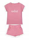 Комплект футболка и шорты для девочки Фламинго розовый 837-416