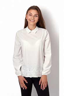 Ошатна блузка для дівчинки Mevis молочна 2945-02 - ціна