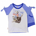 Трикотажний комплект футболка і шорти для дівчинки Смил блакитний 113221 - ціна