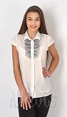 Блузка с коротким рукавом для девочки Mevis молочная 2710-01