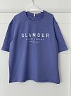 Базовая футболка оверсайз для девочки Glamour сиреневая 120525