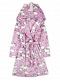 Теплый халат вельсофт для девочки Фламинго Единороги розовый 771-910