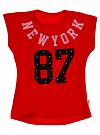 Футболка для девочки NEW YORK 87 красная 00140