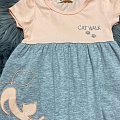 Трикотажне плаття для дівчинки Barmy Котик персикове 0543 - фото