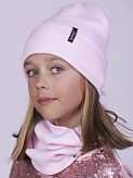 Комплект шапка и хомут для девочки Semejka Фрея розовый 9321