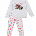 Пижама для девочки Фламинго Котик серая 247-222-19 - ціна