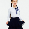 Трикотажна шкільна спідниця для дівчинки SMIL синя 120231 - фото